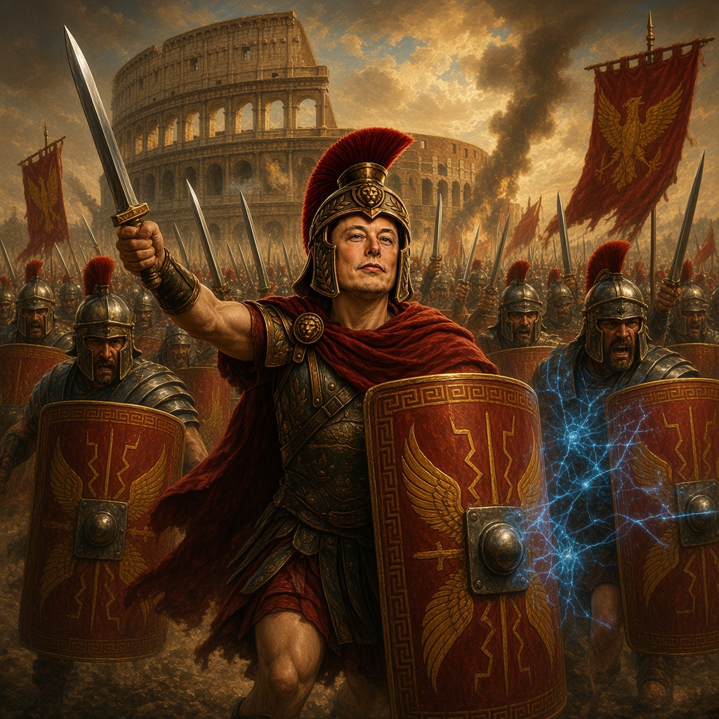Elonius leading a Roman shield wall