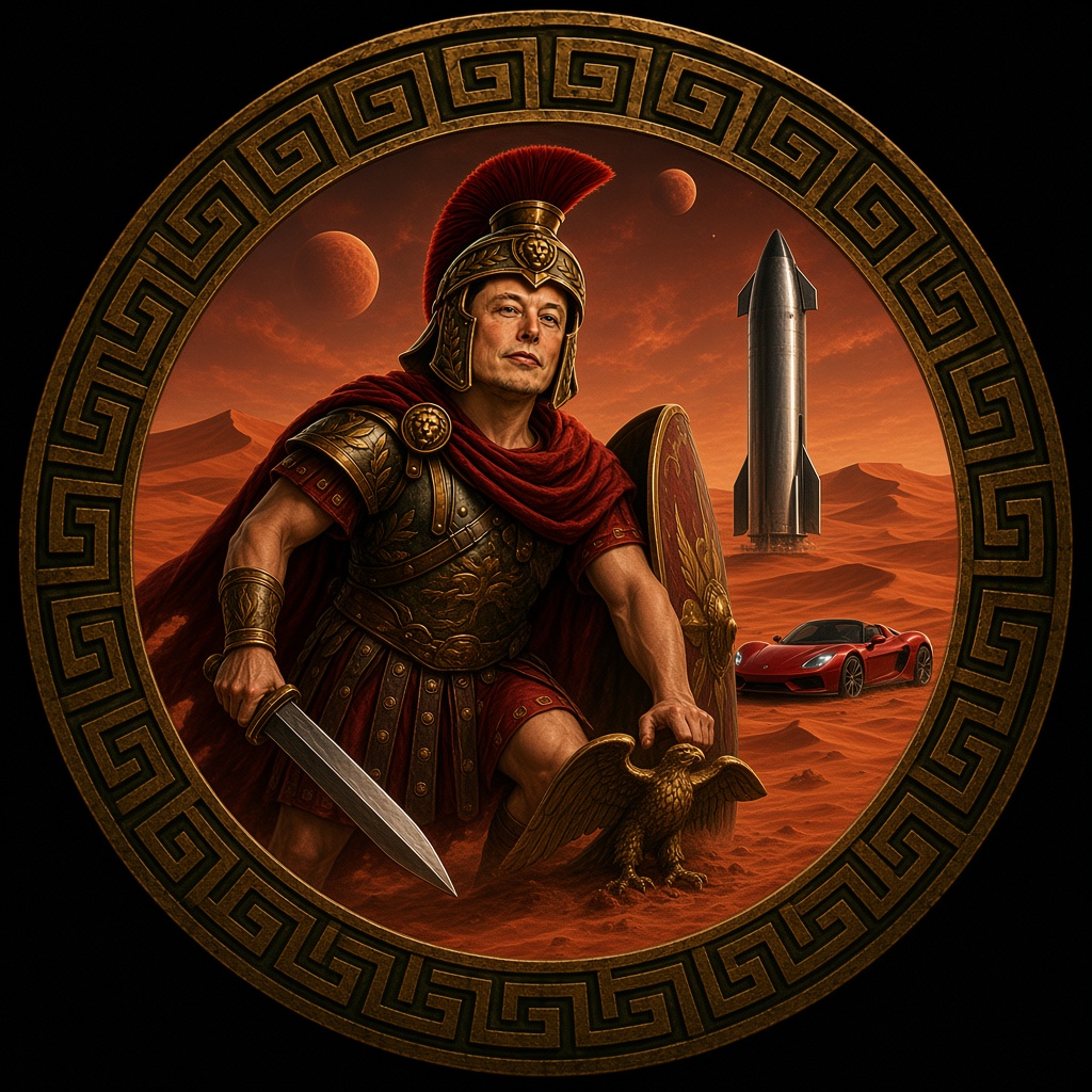 Elonius planting a Roman eagle on Mars